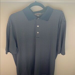Peter Millar Blue and White Striped Polo Shirt